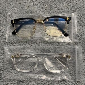 Men's Black & Clear Clubmaster Style Glasses Frames